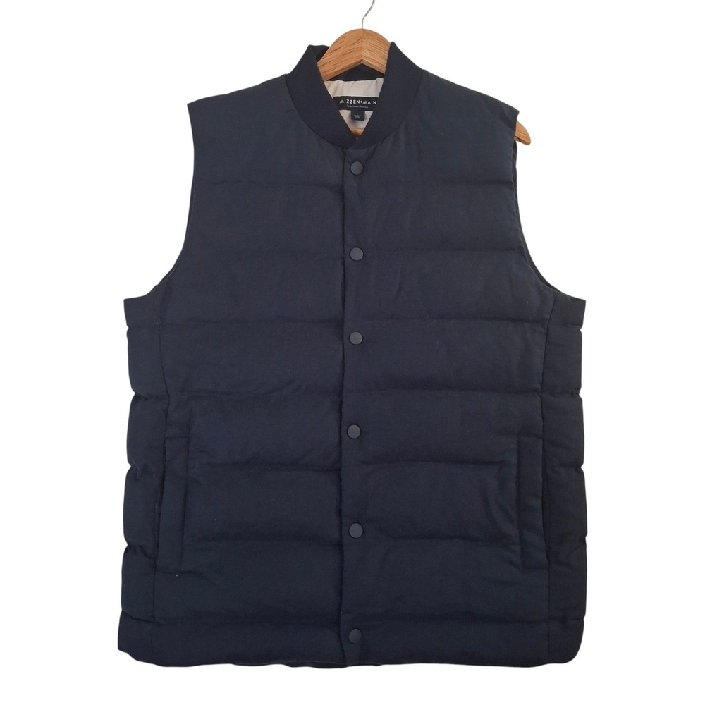 Mizzen + Main York Vest Mens Large Navy Blue Quilted Puffer Performance L
